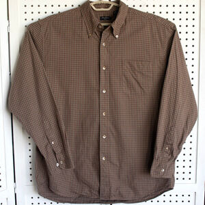 Alan Flusser Golf Men SIZE XL LS Button Up Shirt Brown Plaid
